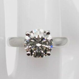 Signed GIA Wedding Ring 2.51ct Si2 K Ideal Cut Platinum
